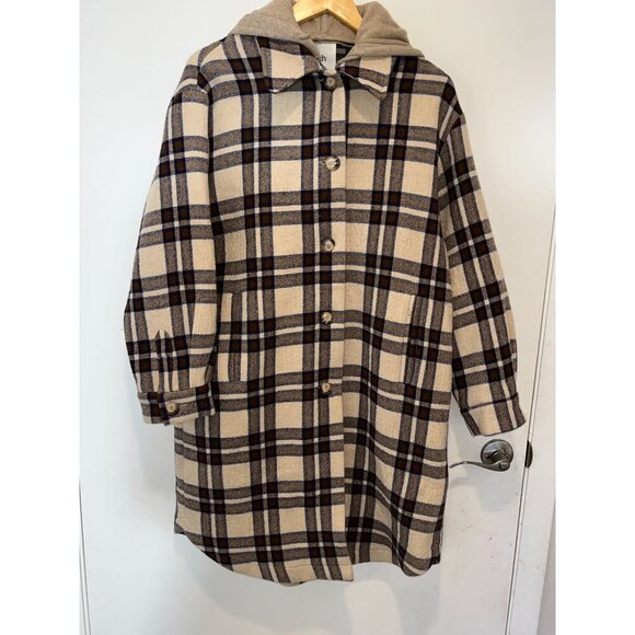 BA&SH women's prago check plaid oversized silhouette hooded coat size M ($688) - Picture 6 of 12